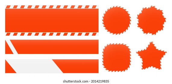 Barrier tapes and banners. Barricade lines and price tags. Industrial clip art and backgrounds.