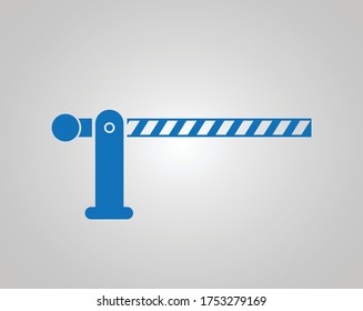 Barrier, Toll road icon. The barrier icon. Roadblock and borderline, stop, railroad crossing symbol. Flat Vector illustration (blue version)