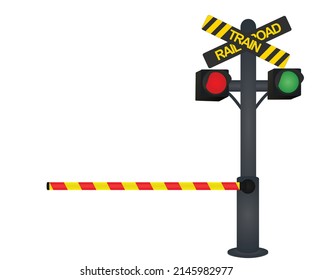 Barrera con semáforo. ilustración vectorial