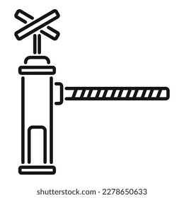 Vector de contorno del icono de la barrera. Seguridad vial. Tráfico de puertas