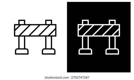 Versión de barrera de dos tonos en fondo blanco y negro