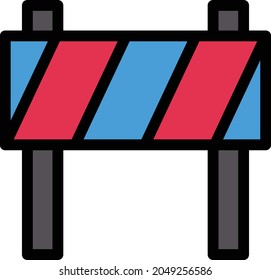 icono de línea de color de vector de barrera
