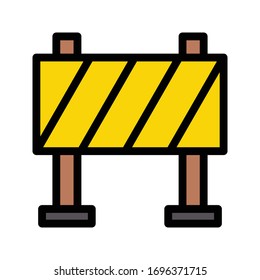 barrier vector flat color icon 
