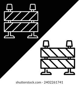 Barrier Vector Icon, Lineal style icon, from Work in Progress icons collection, isolated on Black and white Background.