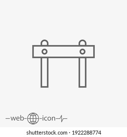 Barriere-Vektorsymbol auf grauem Hintergrund