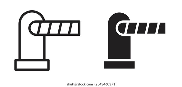 Barrier vector icon set in black.