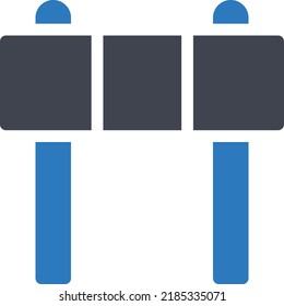 ilustración de vector de barrera en un fondo transparente. Símbolos de calidad superior. Iconos vectoriales de glifos para diseño de conceptos y gráficos.