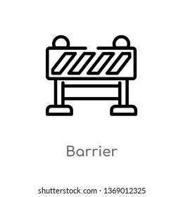 barrier vector line icon. Simple element illustration. barrier outline icon from industry concept. Can be used for web and mobile