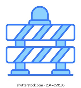 barrier vector outline icon, blue line vector design