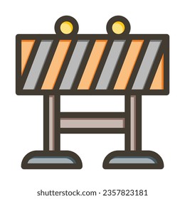 Barrier Vector Thick Line Filled Colors Icon For Personal And Commercial Use.
