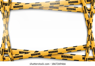 Barrier warning tape on transparent background. Vector illustration.