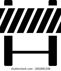 -Barriere mit weißem Hintergrund.barriere ist ein Symbol für die Konstruktion .glyph flach Symbol.