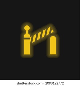 Barrier yellow glowing neon icon