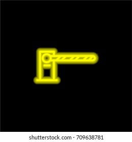 Barrier yellow glowing neon ui ux icon. Glowing sign logo vector