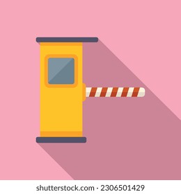 Barrier zone icon flat vector. Car garage. Home place