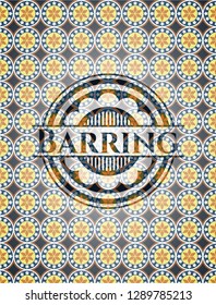 Barring arabesque emblem background. arabic decoration.