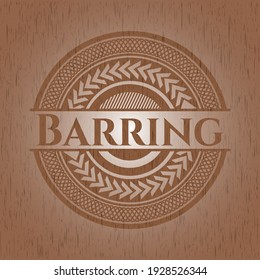 Prohibiendo emblema de madera realista. Ilustración vectorial. 