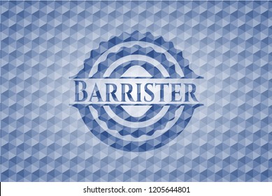 Barrister blue polygonal emblem.