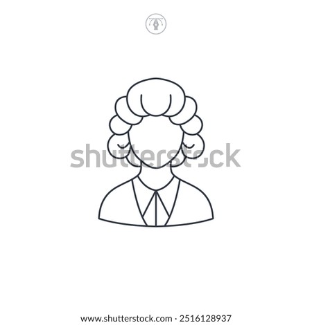Barrister Wig icon symbol vector illustration isolated on white background