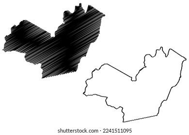 Barro Preto municipality (Bahia state, Municipalities of Brazil, Federative Republic of Brazil) map vector illustration, scribble sketch Governador Lomanto Júnior map