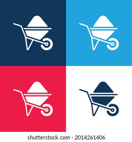 Barrow blue and red four color minimal icon set