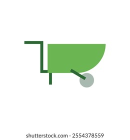 Barrow flat icon, agricultural, farming, industrial vector design illustration. 