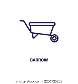 barrow icon from agriculture farming and gardening collection. Thin linear barrow, tool, gardening outline icon isolated on white background. Line vector barrow sign, symbol for web and mobile