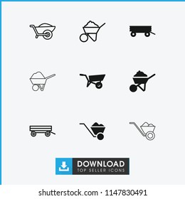 Barrow icon. collection of 9 barrow filled and outline icons such as . editable barrow icons for web and mobile.