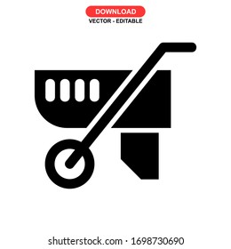 barrow icon or logo isolated sign symbol vector illustration - high quality black style vector icons
