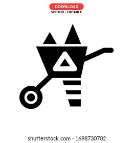 barrow icon or logo isolated sign symbol vector illustration - high quality black style vector icons

