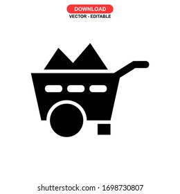 barrow icon or logo isolated sign symbol vector illustration - high quality black style vector icons
