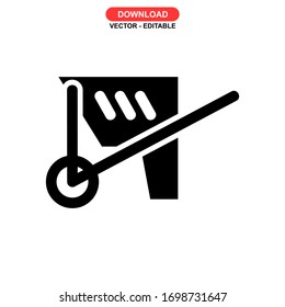 Icono de flecha o logotipo símbolo de signo aislado Ilustración vectorial - Iconos vectoriales de estilo negro de alta calidad
