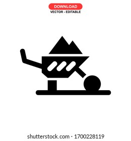 barrow icon or logo isolated sign symbol vector illustration - high quality black style vector icons
