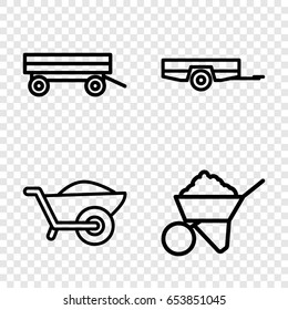 Barrow icons set. set of 4 barrow outline icons such as barrow, construction