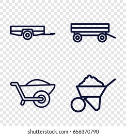 Barrow icons set. set of 4 barrow outline icons such as barrow, construction