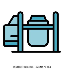 Barrow mixer icon outline vector. Concrete cement. Mix tool color flat