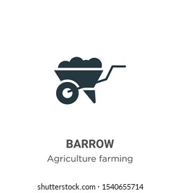 Barrow vector icon on white background. Flat vector barrow icon symbol sign from modern agriculture farming and gardening collection for mobile concept and web apps design.