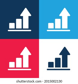 Bars blue and red four color minimal icon set