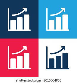 Bars blue and red four color minimal icon set