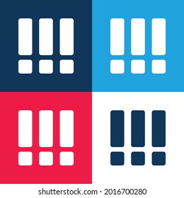 Bars blue and red four color minimal icon set