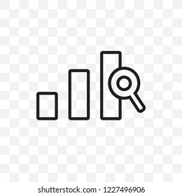 Bars Chart Analysis vector linear icon isolated on transparent background, Bars Chart Analysis transparency concept can be used for web and mobile