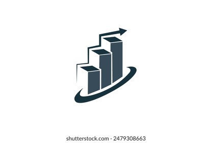 Bars chart with arrow line style icon vector design Free Vector