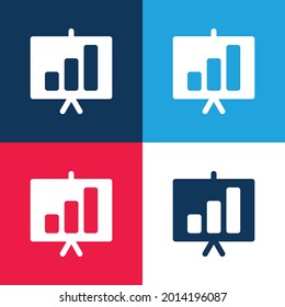 Bars Chart blue and red four color minimal icon set