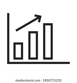 bars chart with increase arrow design, Data analysis and information theme Vector illustration