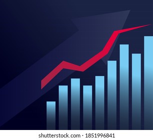 bars chart with increase line gradient style icon design, Data analysis and information theme Vector illustration