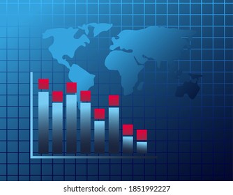 bars chart and map gradient style icon design, Data analysis and information theme Vector illustration