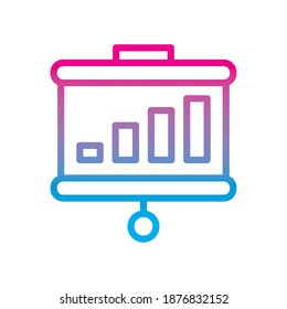 bars chart on board gradient style icon design, Data analysis and information theme Vector illustration