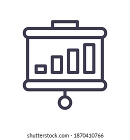bars chart on board line style icon design, Data analysis and information theme Vector illustration