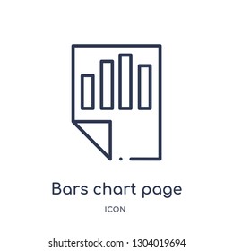bars chart page icon from user interface outline collection. Thin line bars chart page icon isolated on white background.
