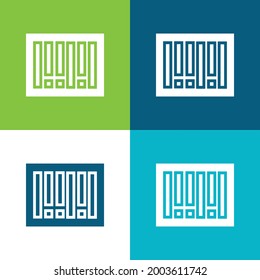 Bars Code Flat four color minimal icon set